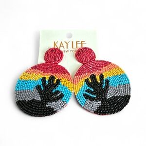 Multicolor Beaded Statement Earrings